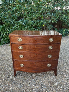 19th Century Georgian Mahogany Bow Front Chest of Drawers