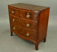 19th century Georgian mahogany bow front chest of drawers
