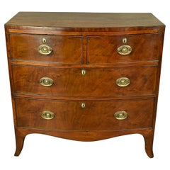 19th century Georgian mahogany bow front chest of drawers