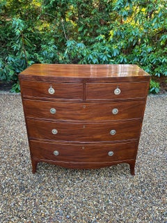 19th Century Georgian Mahogany Bow Fronted Chest of Drawers
