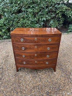19th Century Georgian Mahogany Bow Fronted Chest of Drawers