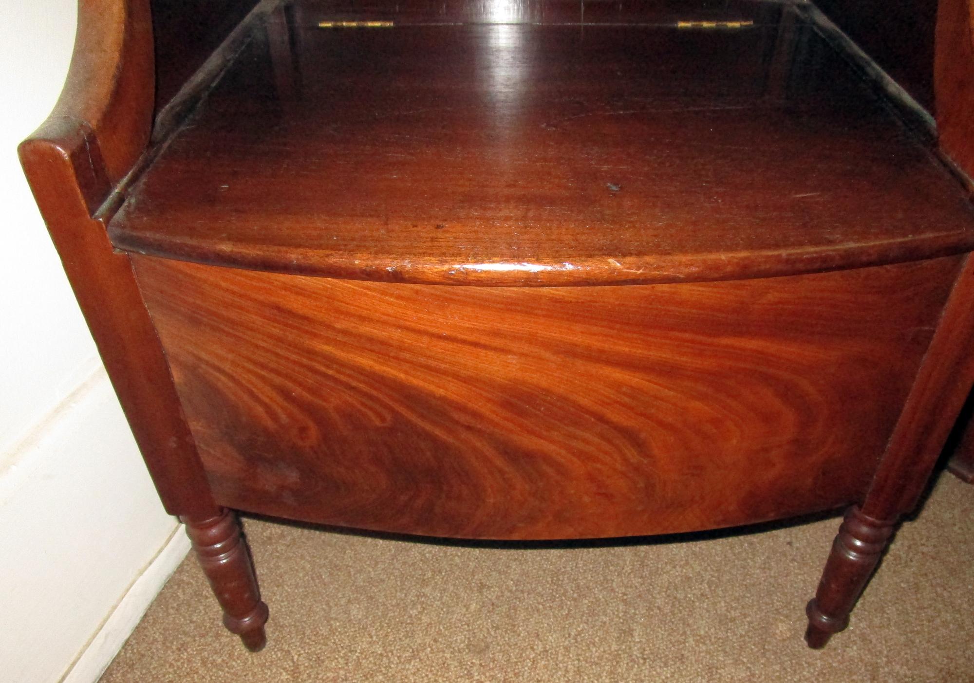 19th century Georgian Mahogany Bowfront Bedside Table 8