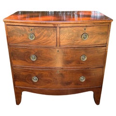 19th Century Georgian Mahogany Bowfront Chest Of Drawers