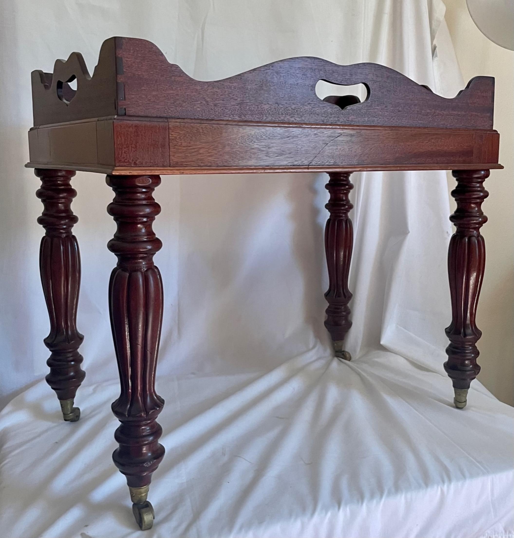 Brass 19th Century Georgian Mahogany Butler’s Tray Table