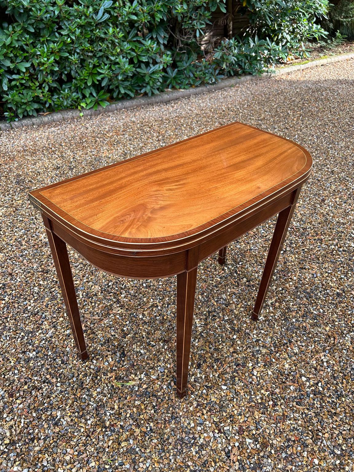 English 19th Century Georgian Mahogany D-Shaped Card