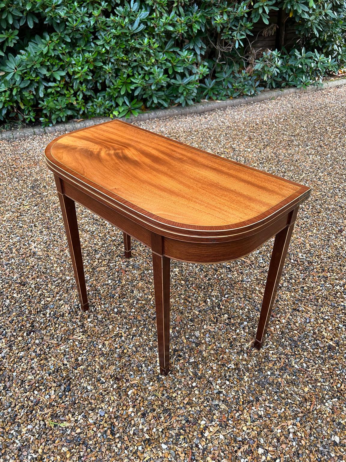 Hand-Crafted 19th Century Georgian Mahogany D-Shaped Card