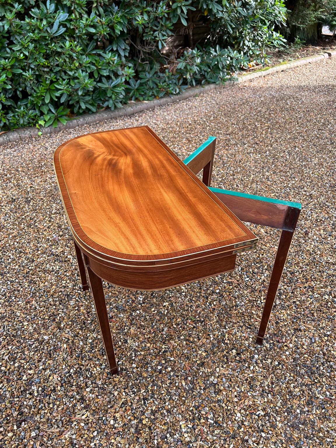 19th Century Georgian Mahogany D-Shaped Card 1