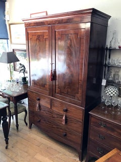 19th Century Georgian Mahogany Linen Press
