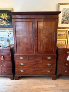 19th Century Georgian Mahogany Linen Press