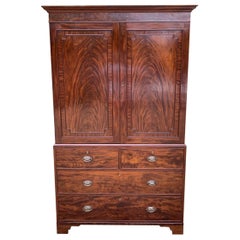 19th Century Georgian Mahogany Linen Press