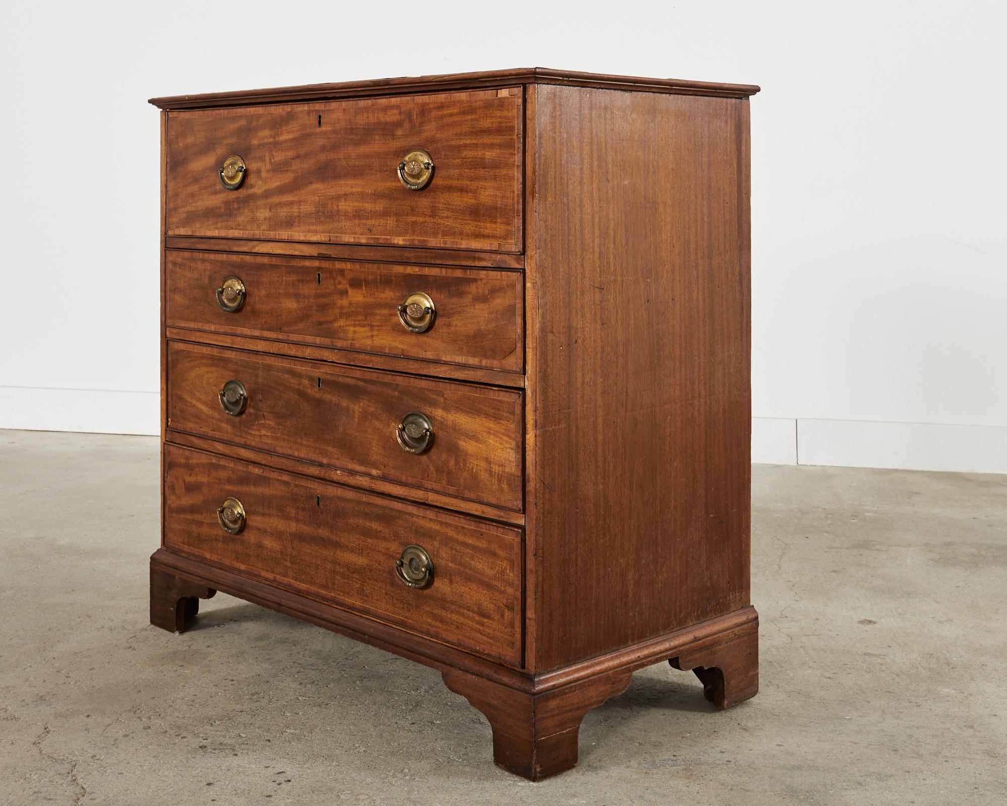 Hand-Crafted 19th Century Georgian Mahogany Secretaire Chest of Drawers