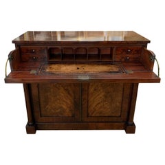 Armoire secrétaire géorgienne en acajou du 19ème siècle