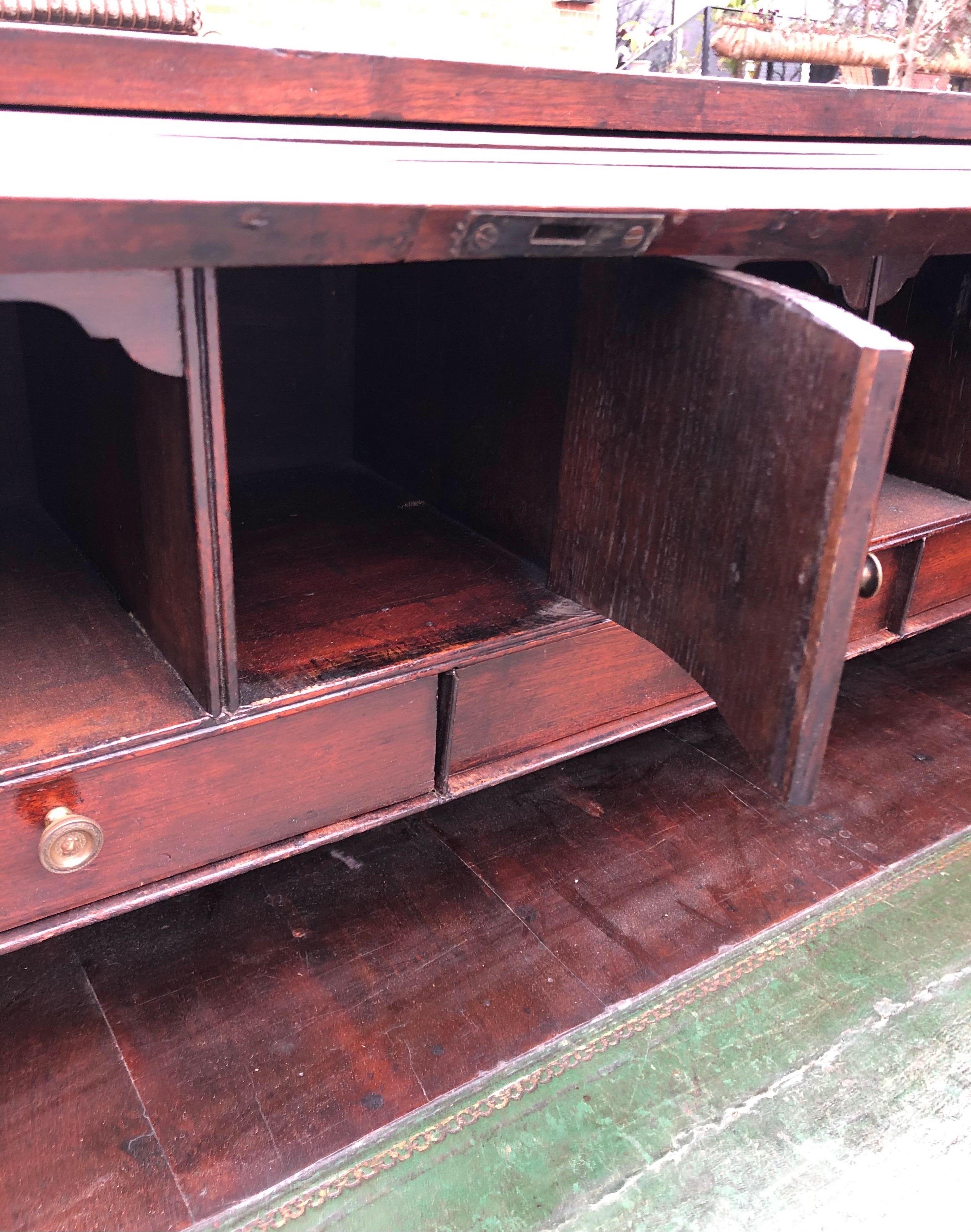 Leather 19th Century Georgian Mahogany Tambour Desk For Sale