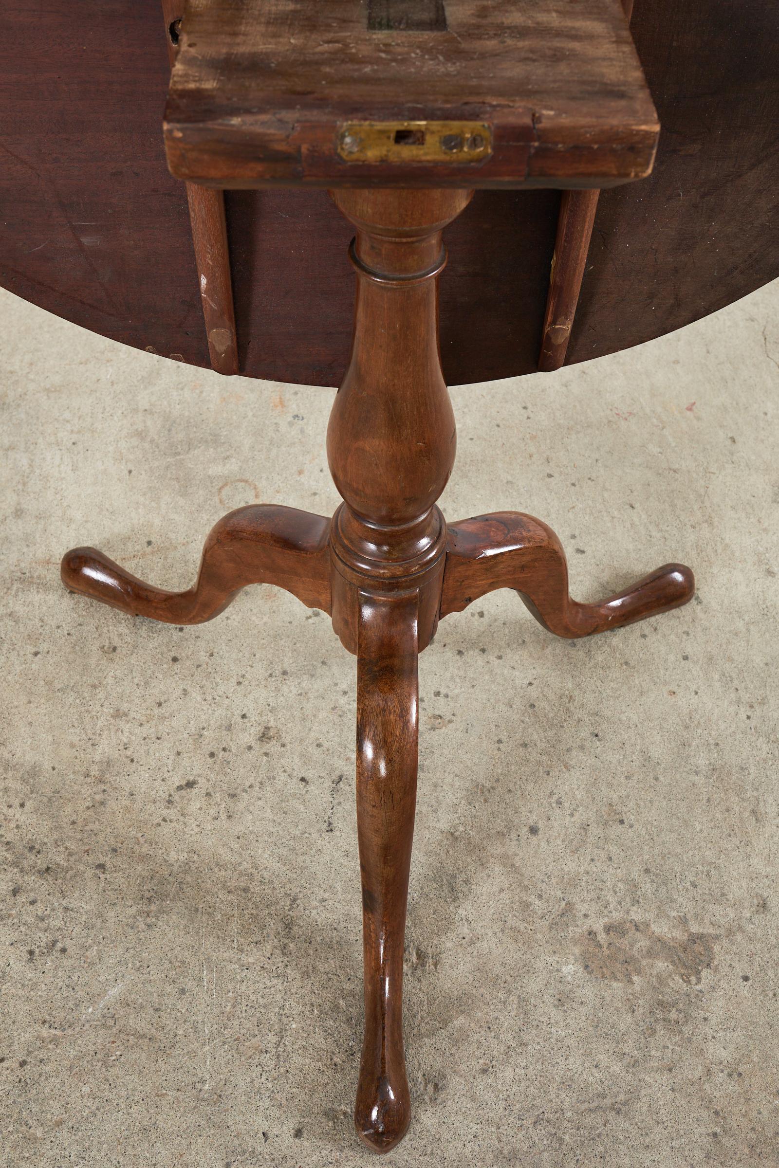 19th Century Georgian Mahogany Tilt-Top Pedestal Center Table 11