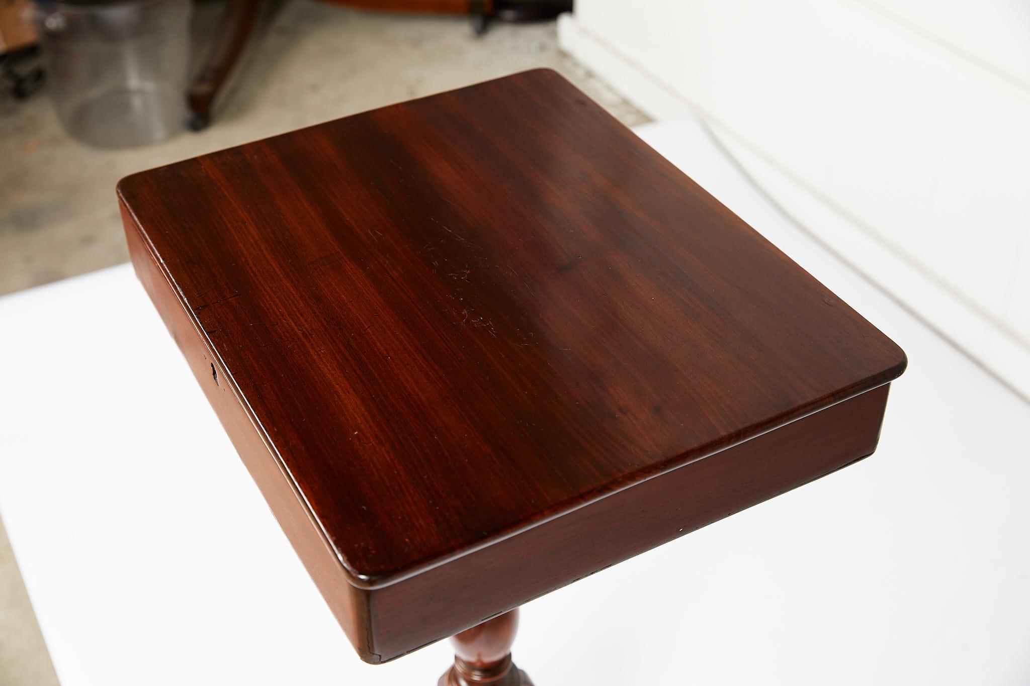 19th Century Georgian Mahogany Tripod-Base Sewing Table 8