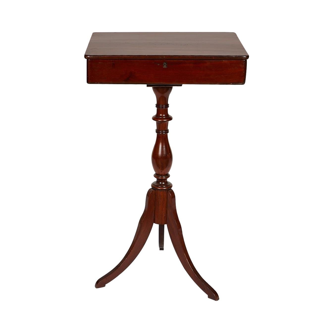19th Century Georgian Mahogany Tripod-Base Sewing Table