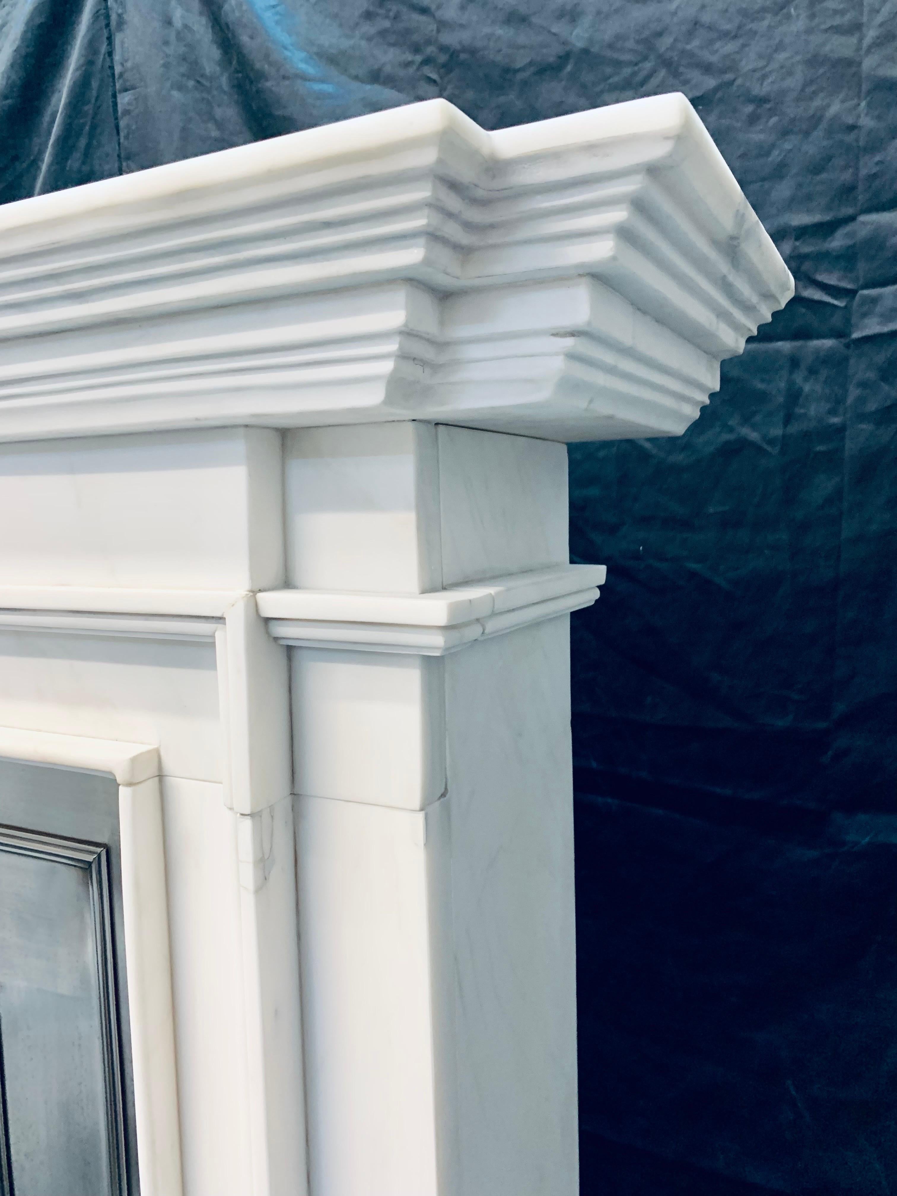 Mid-20th Century 19th Century Georgian Manner Statuary Marble Fireplace Surround.  For Sale