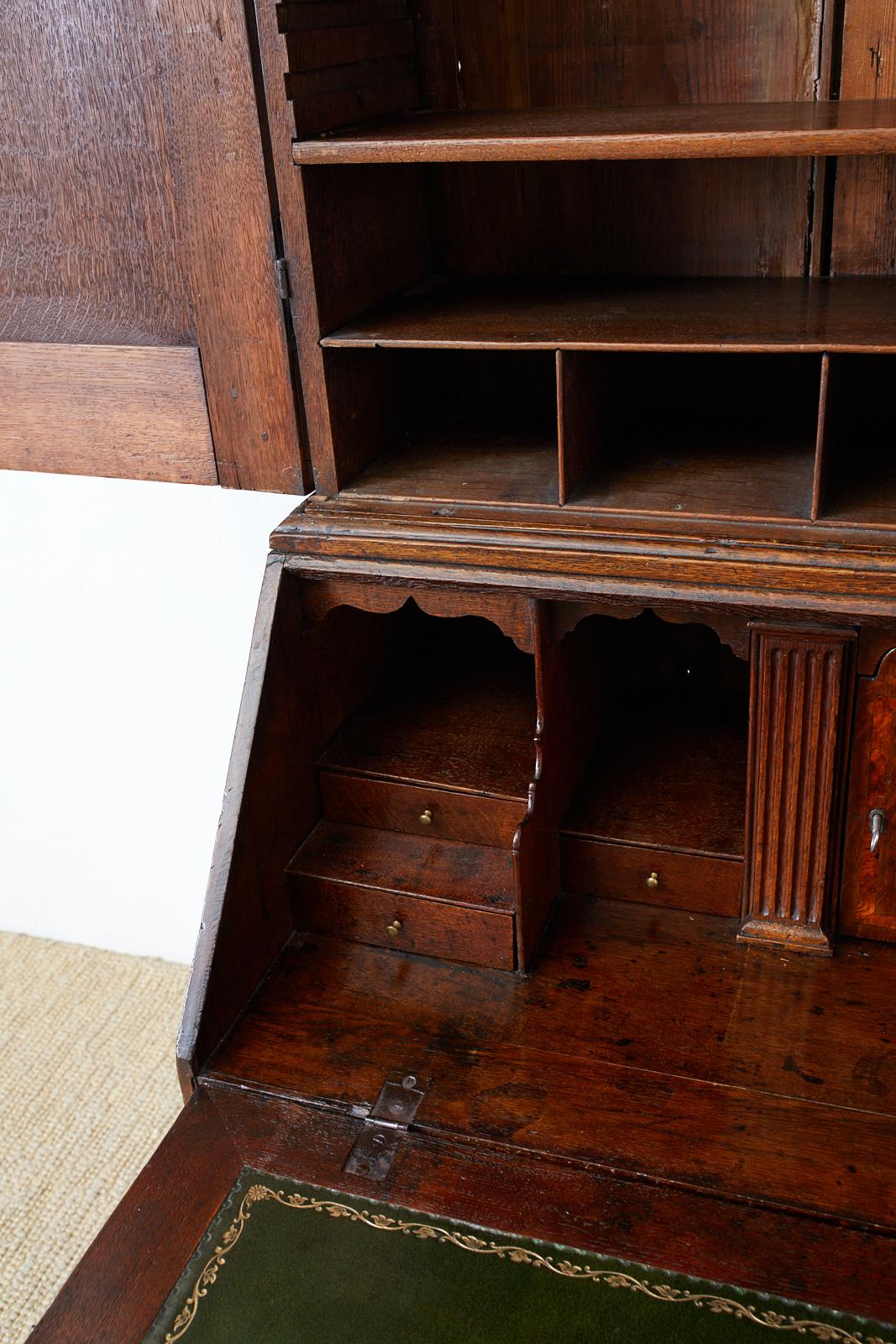 19th Century Georgian Oak Secretary Bookcase Desk 4