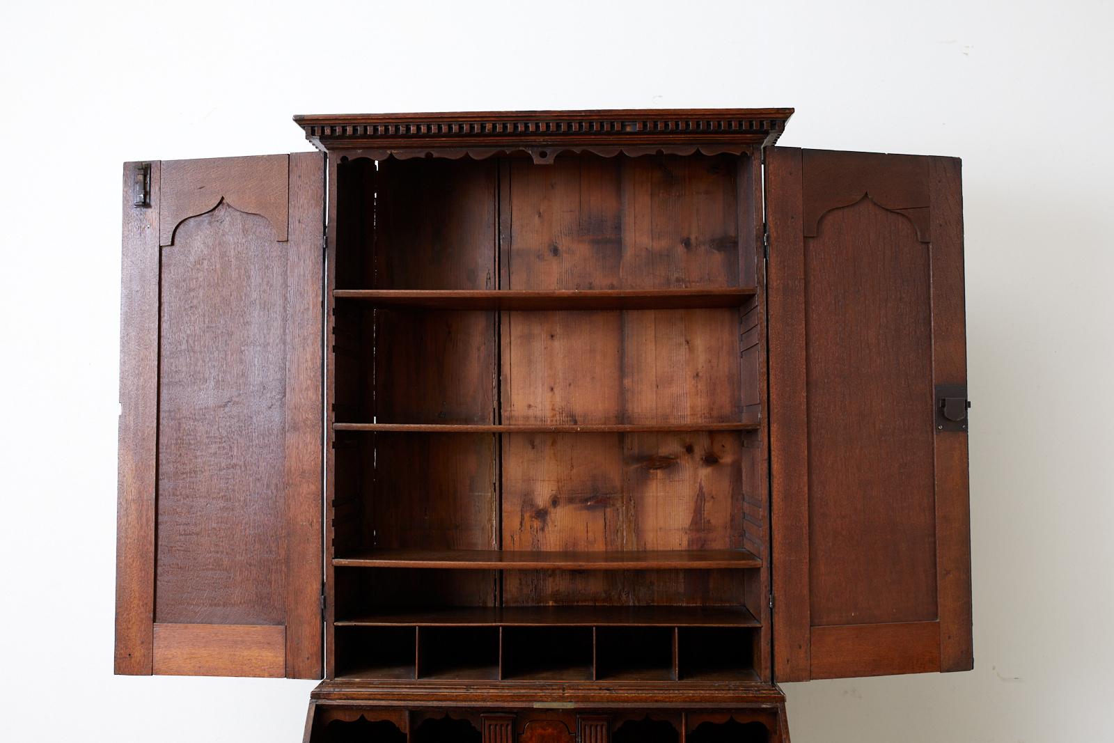 19th Century Georgian Oak Secretary Bookcase Desk 6