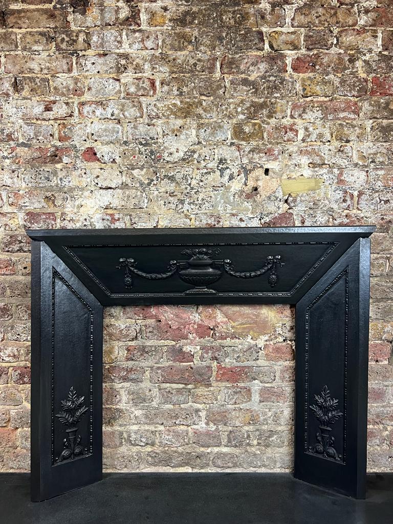 19th Century Georgian Pair Of Cast Iron Fireplace Insert Panels For Sale 6