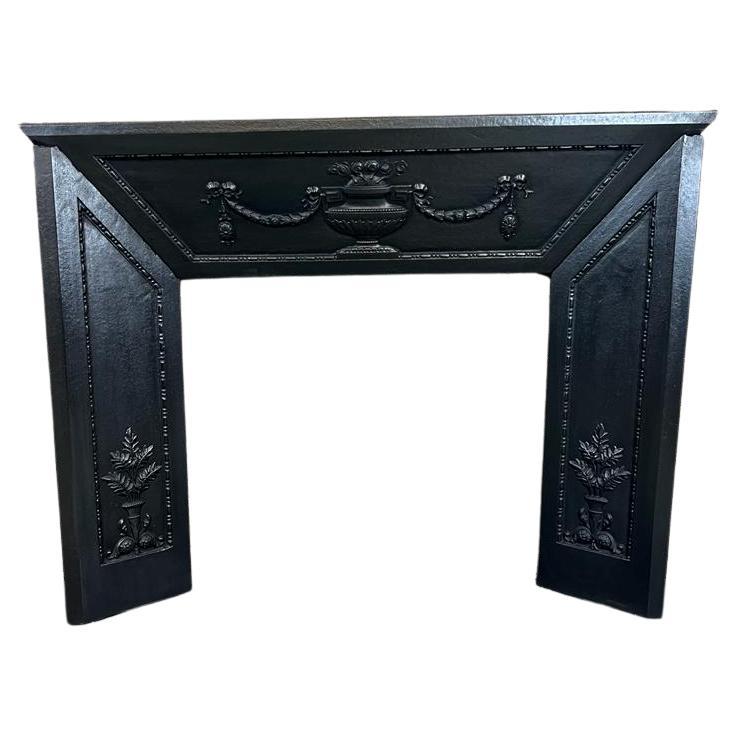 19th Century Georgian Pair Of Cast Iron Fireplace Insert Panels For Sale 11