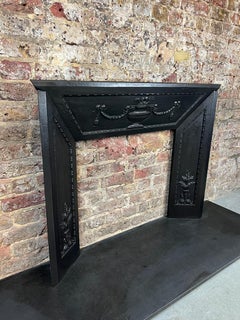 19th Century Georgian Pair Of Cast Iron Fireplace Insert Panels
