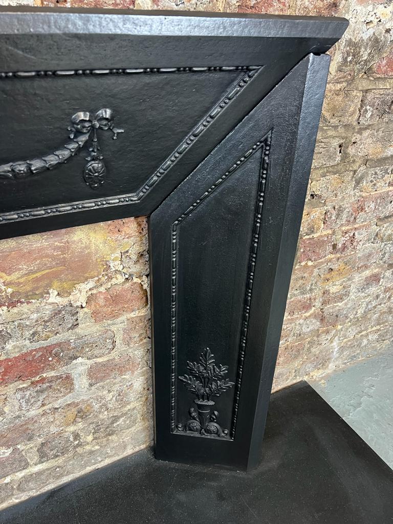 19th Century Georgian Pair Of Cast Iron Fireplace Insert Panels For Sale 1