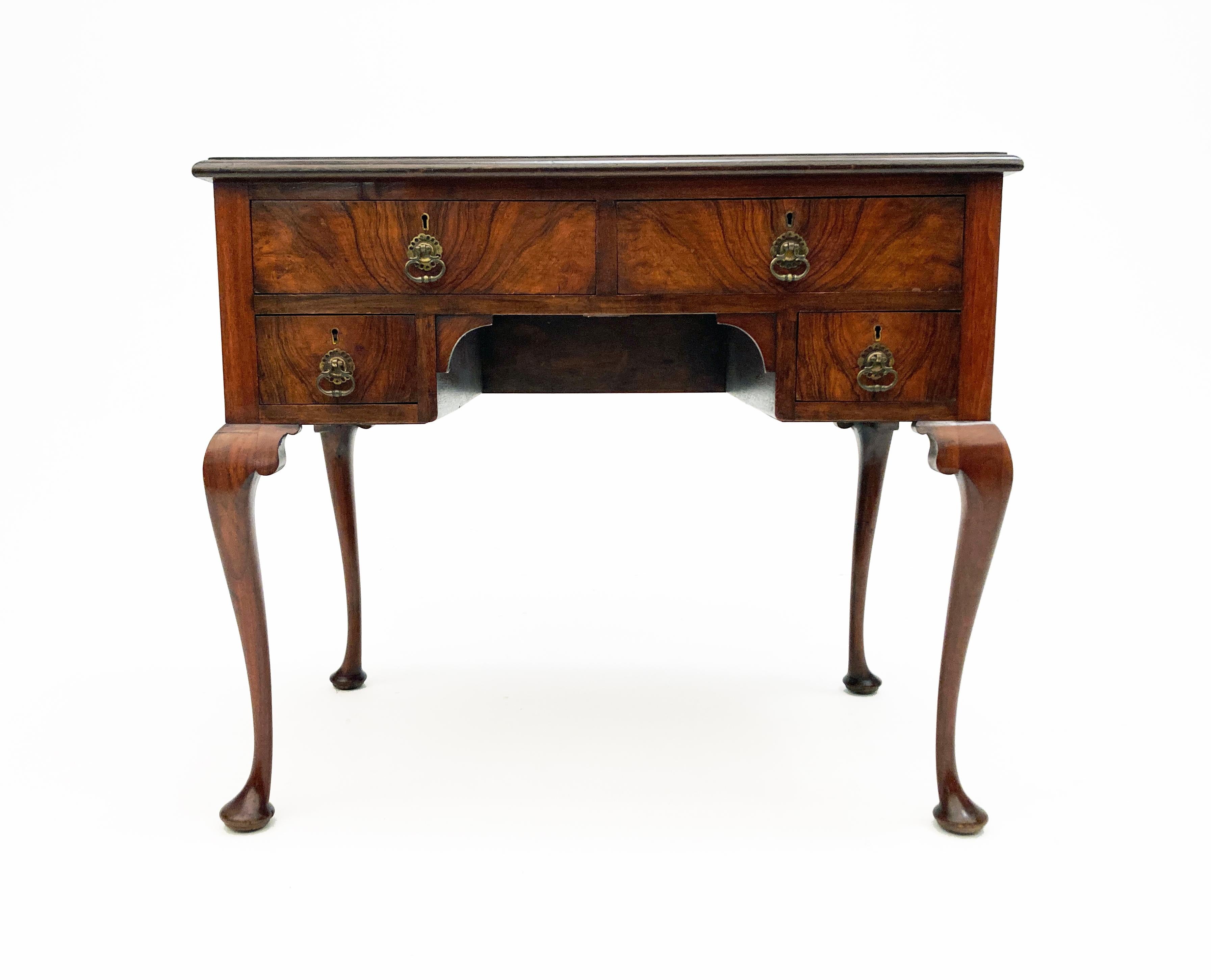 Hand-Crafted 19th Century Georgian Period English Flame Mahogany Lowboy/Side Table For Sale