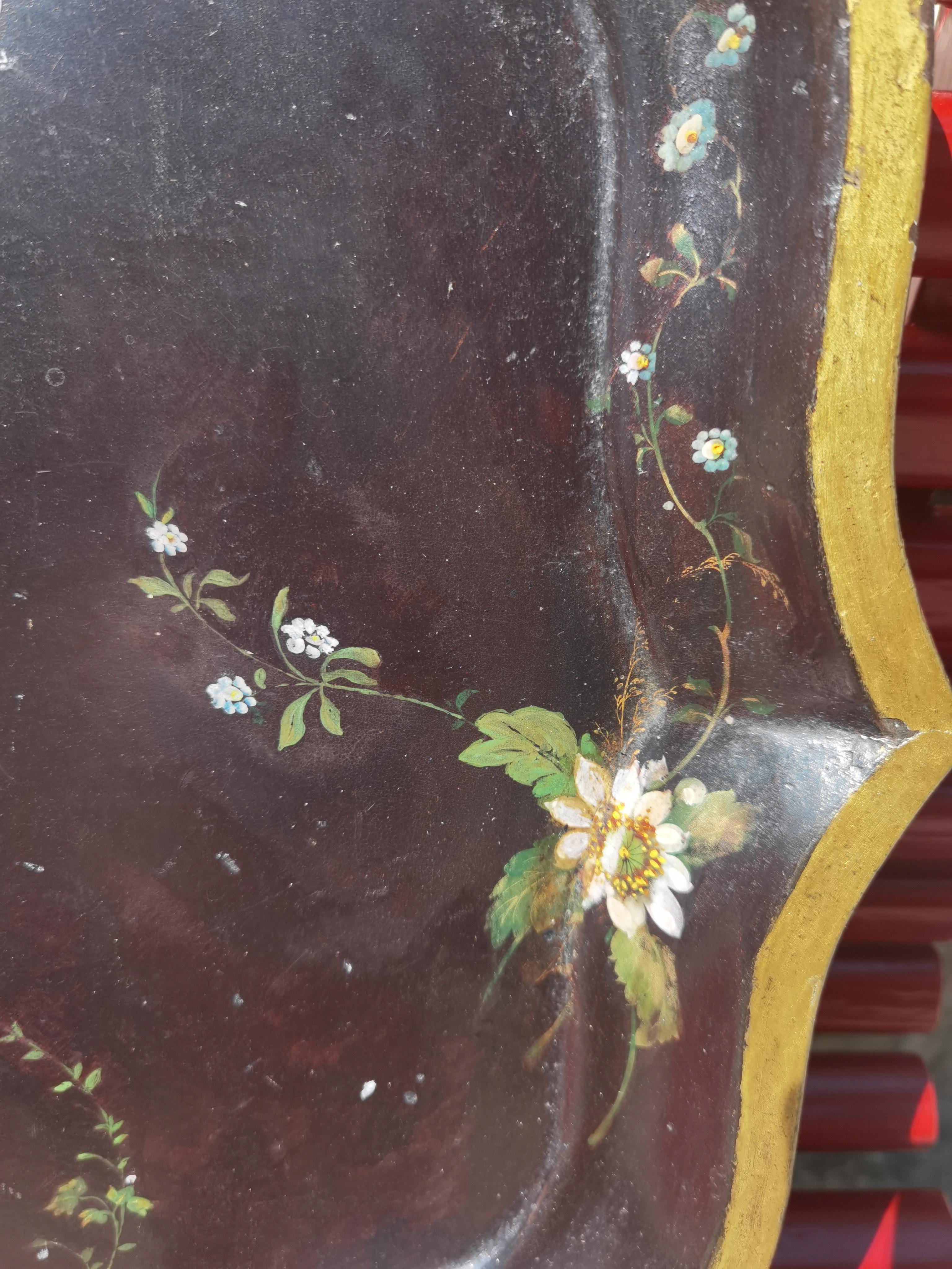 19th Century Georgian Recency Hand-Painted Serving Tray In Good Condition In Kitzbuhel, AT