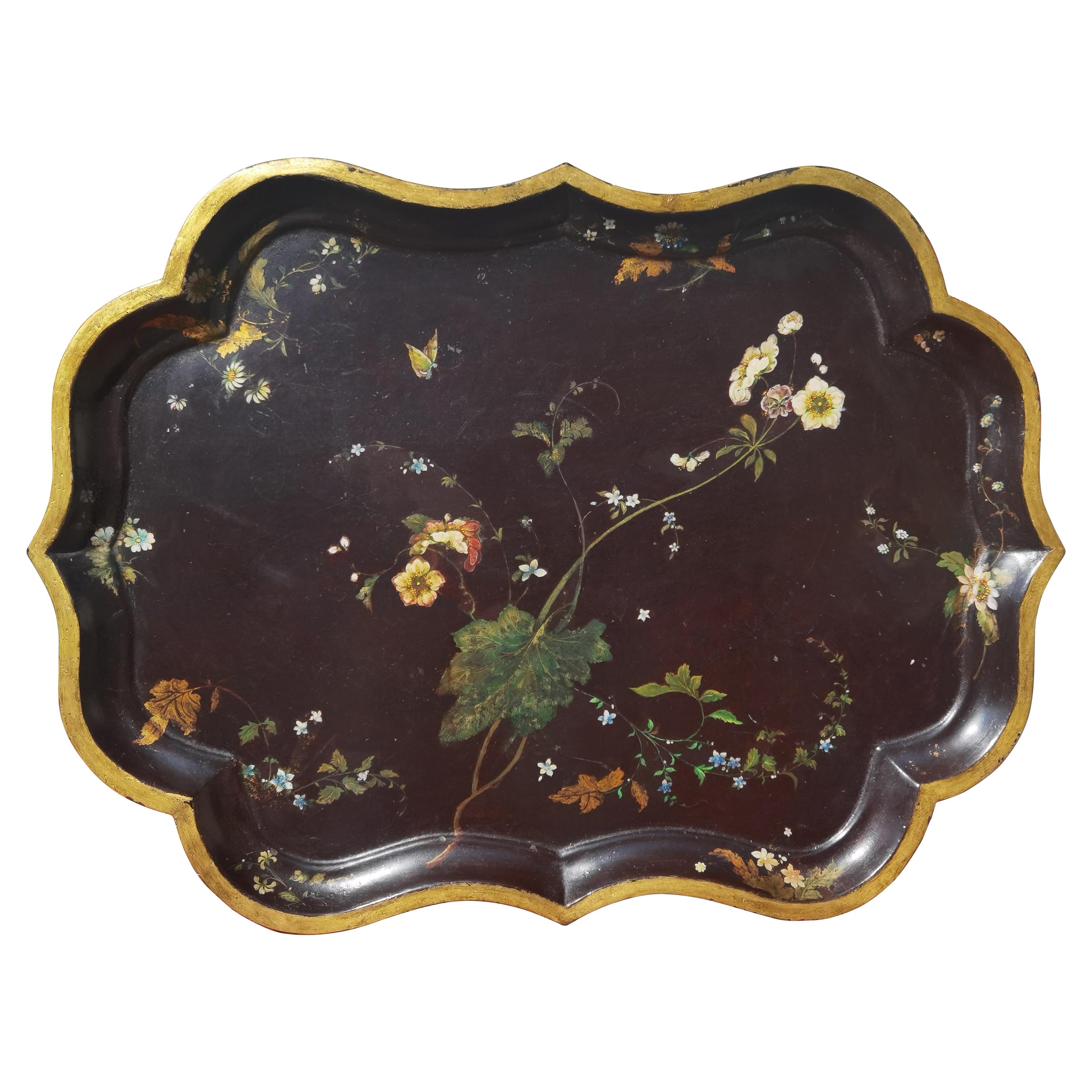 19th Century Georgian Recency Hand-Painted Serving Tray