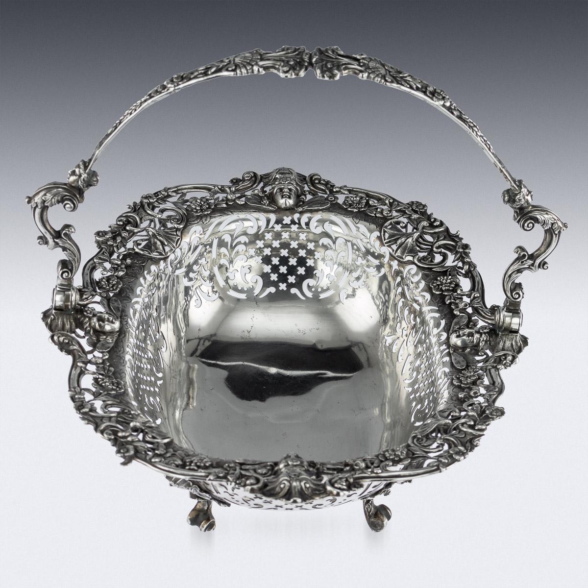 Georgianischer Silberkorb aus dem 19. Jahrhundert von Edward Farrell, London, um 1822 (Sterlingsilber) im Angebot