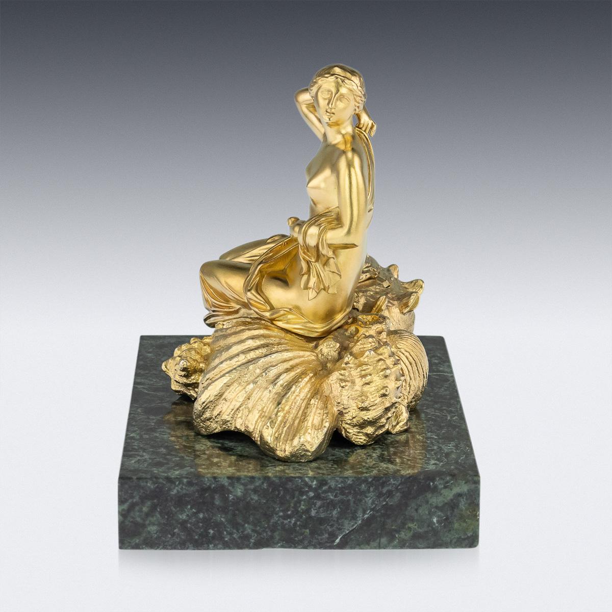 British 19th Century Georgian Silver-Gilt 'Birth Of Venus' Inkwell, John Bridge, c. 1824