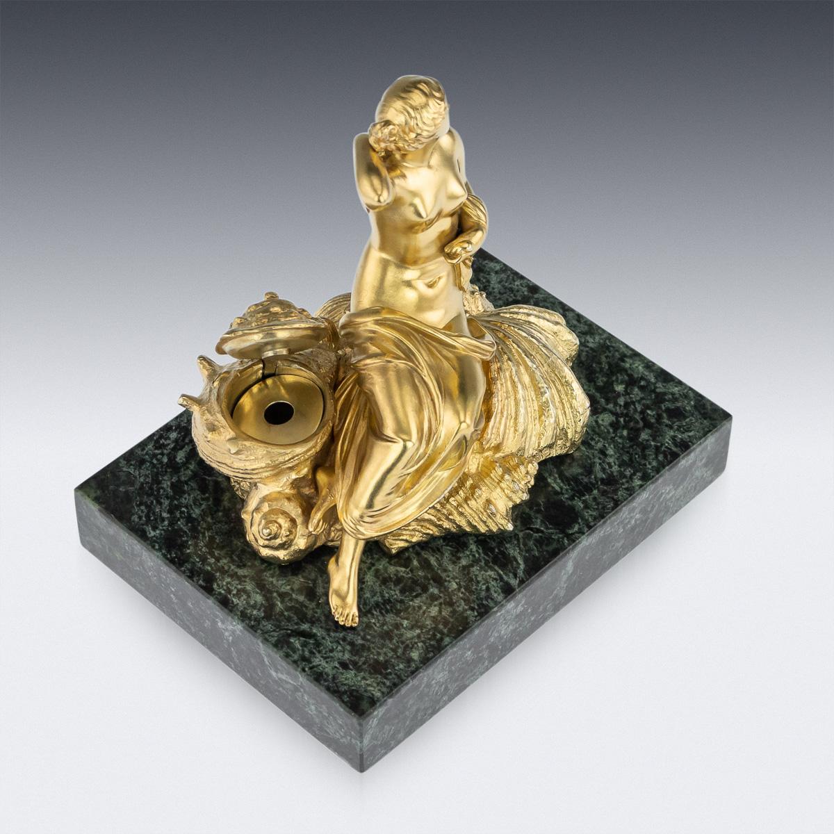 19th Century Georgian Silver-Gilt 'Birth Of Venus' Inkwell, John Bridge, c. 1824 1