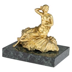 19th Century Georgian Silver-Gilt 'Birth Of Venus' Inkwell, John Bridge, c. 1824