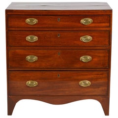 19th Century Georgian Small Size Caddy Top Mahogany Four-Drawer Chest