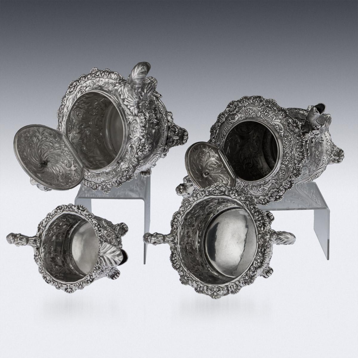 19th Century Georgian Solid Silver Four-Piece Tea and Coffee Set circa 1821-1893 1