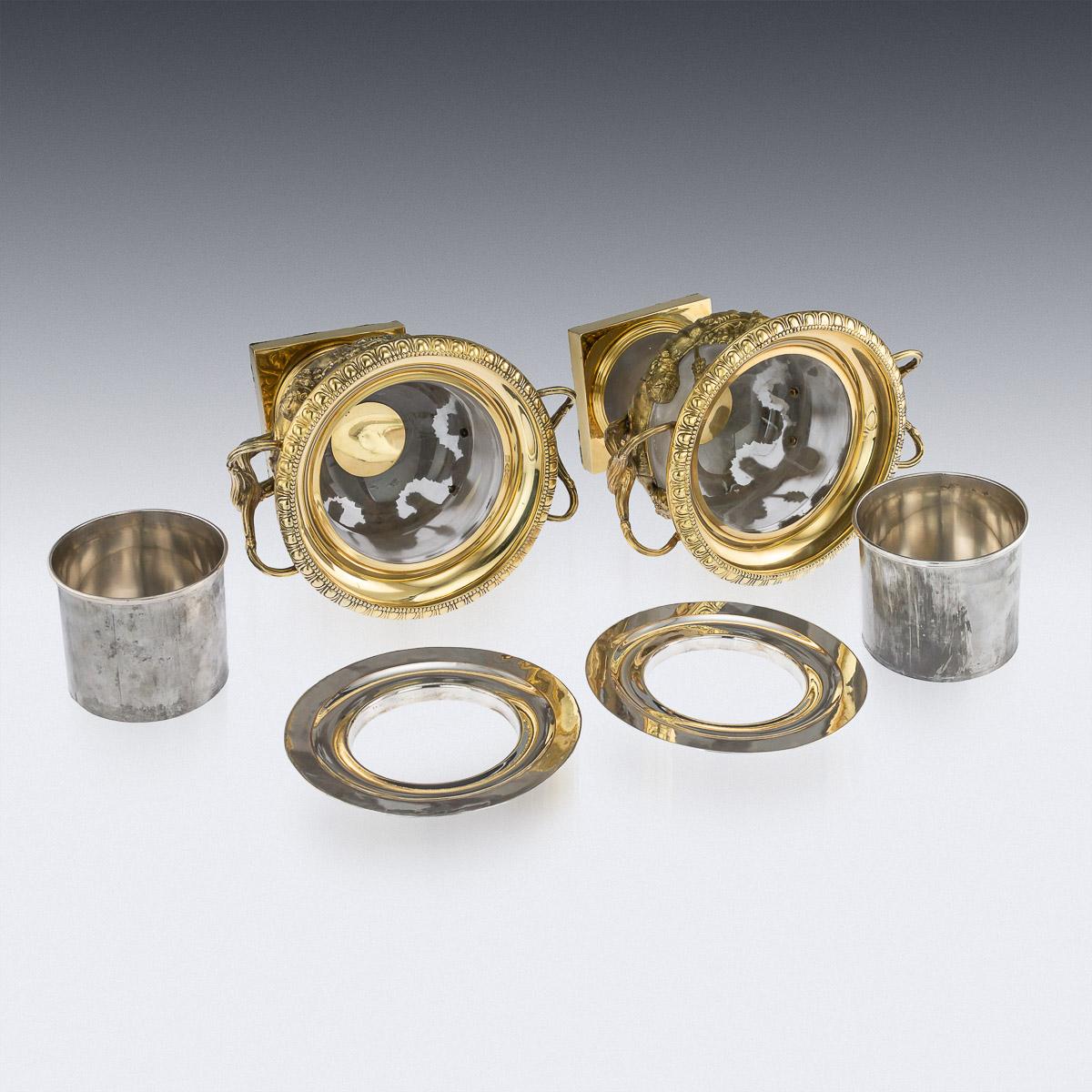 19th Century Georgian Solid Silver-Gilt Warwick Wine Coolers, London, circa 1820 1