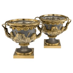 Antique 19th Century Georgian Solid Silver-Gilt Warwick Wine Coolers, London, circa 1820