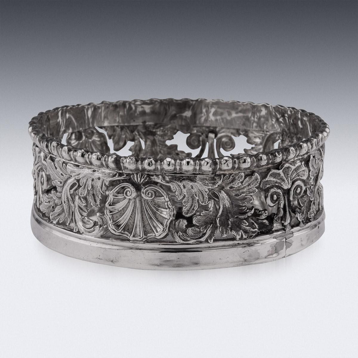 19th Century Georgian Solid Silver Pair Of Wine Coasters, Sheffield, c.1810 For Sale 2
