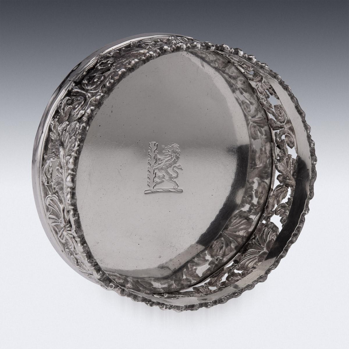 19th Century Georgian Solid Silver Pair Of Wine Coasters, Sheffield, c.1810 For Sale 4