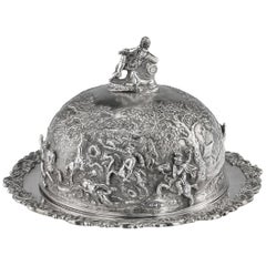 Antique 19th Century Georgian Solid Silver Teniers Muffin Dish Edward Farrell circa 1829