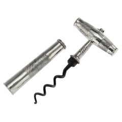 19th Century Georgian Solid Silver Wine Corkscrew, circa 1800