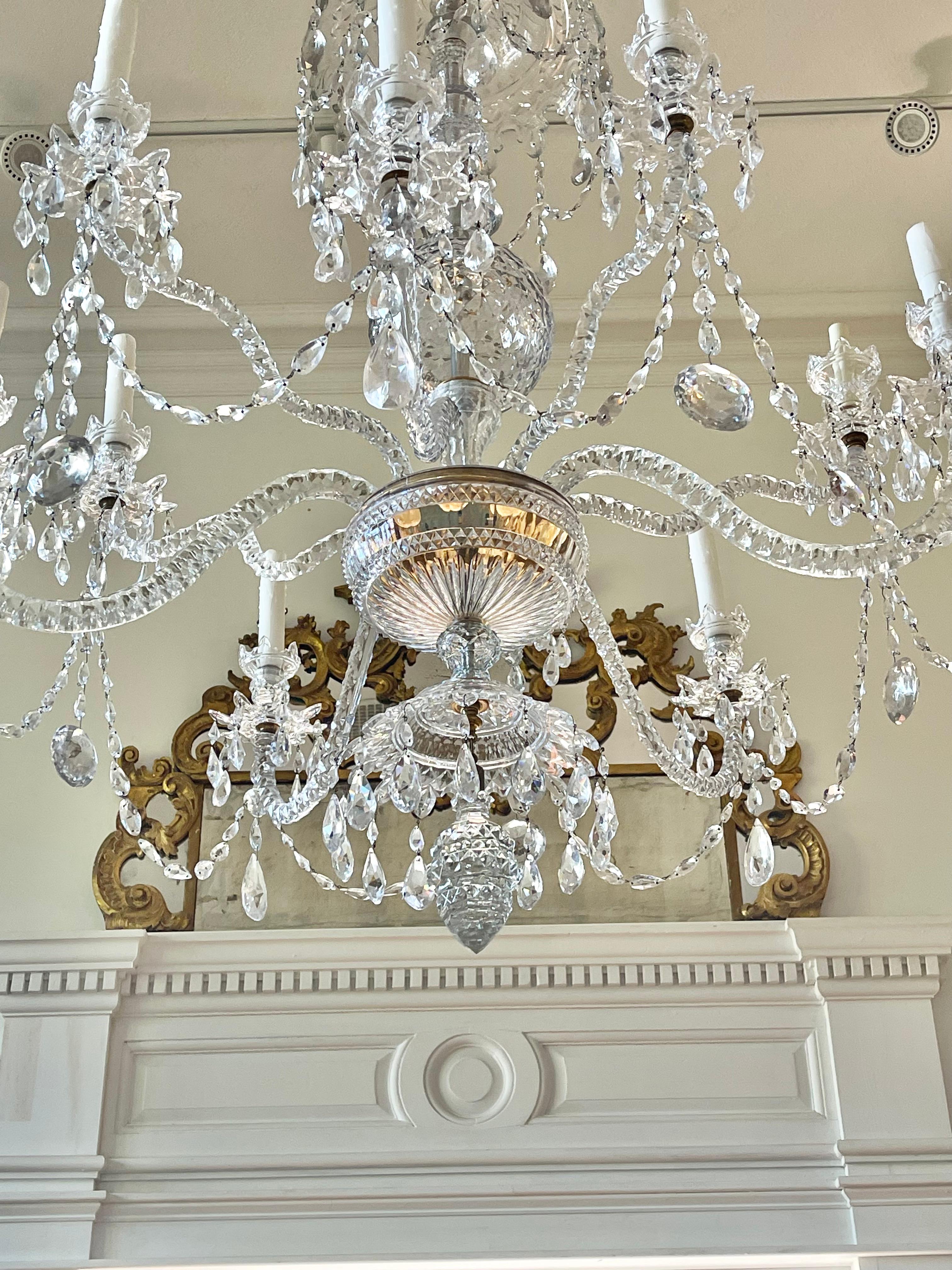 Hand-Crafted 19th Century Georgian Style Crystal Chandelier
