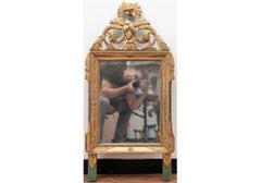 19th Century Georgian Style Gilt Mirror With Green Accents