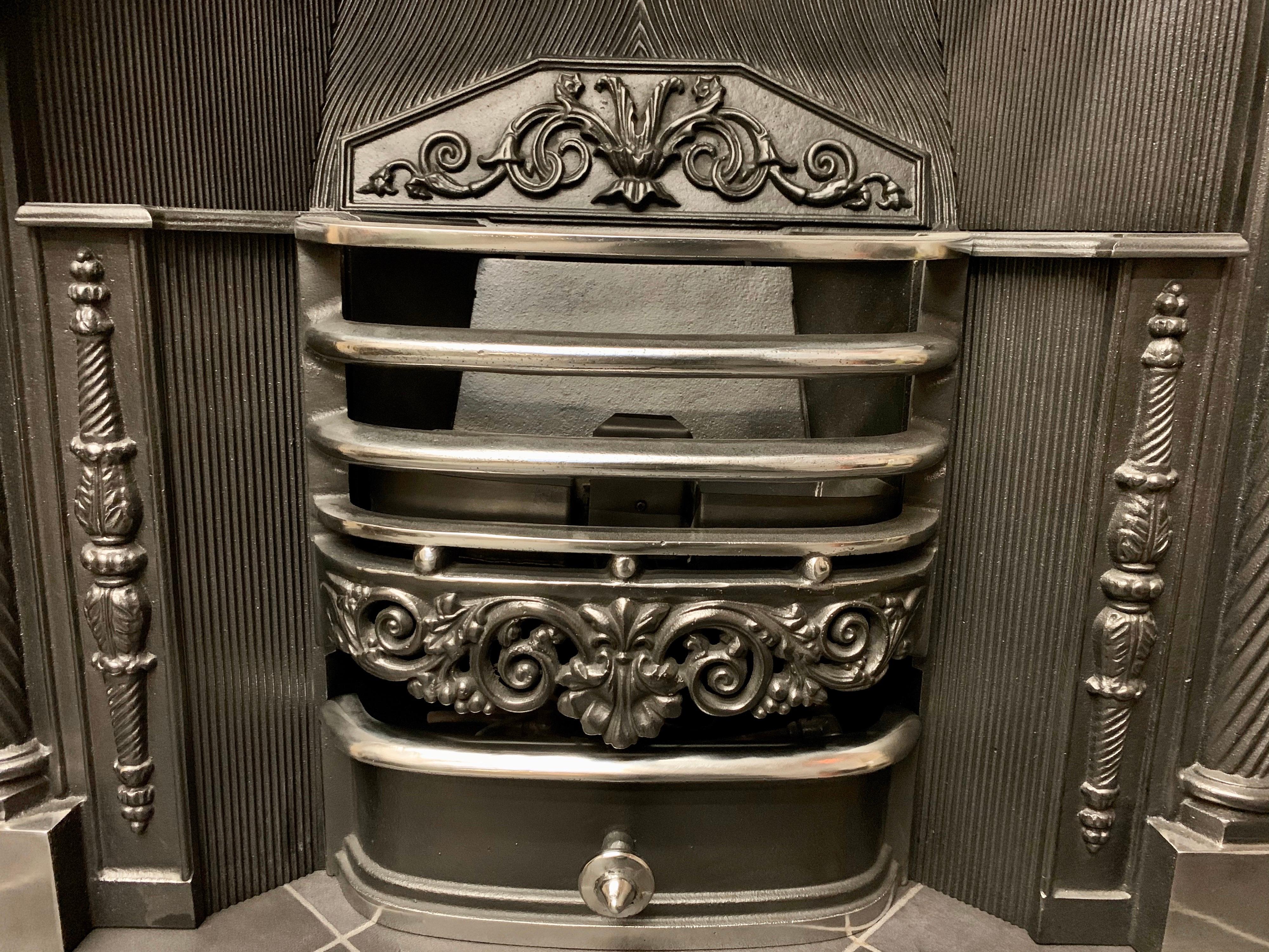 Iron 19th Century Georgian Style Hob Grate Fireplace Insert
