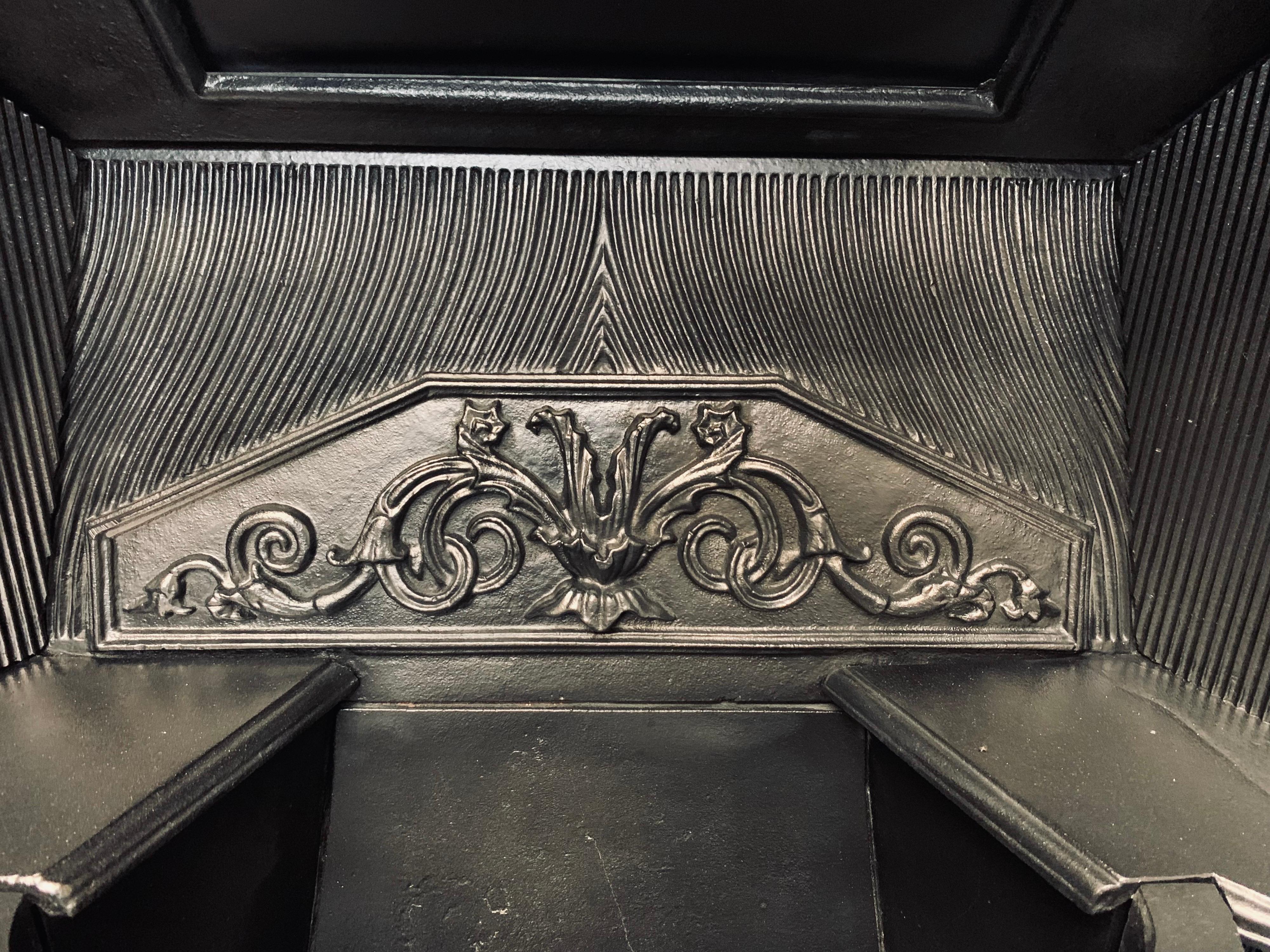 Iron 19th Century Georgian Style Hob Grate Fireplace Insert For Sale