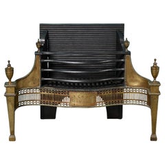 Antique 19th Century Georgian Style Iron 
Brass Fire Basket