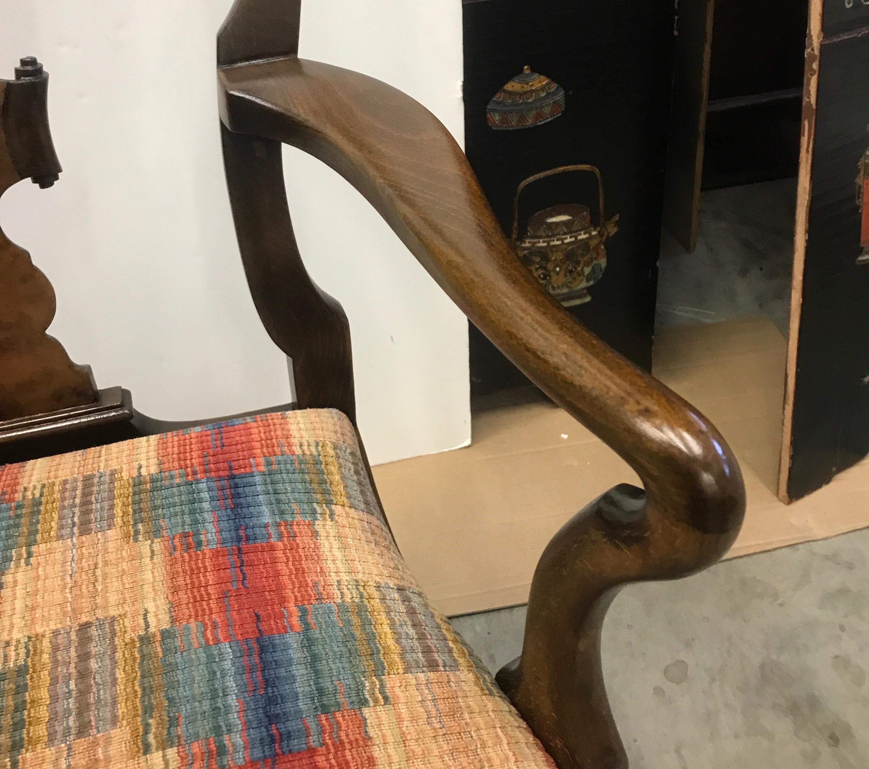 19th Century Georgian Style Oversized Library Arm Accent Chair For Sale 3