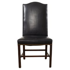 Used 19th Century Georgian Style Mahogany Leather Hall Chair