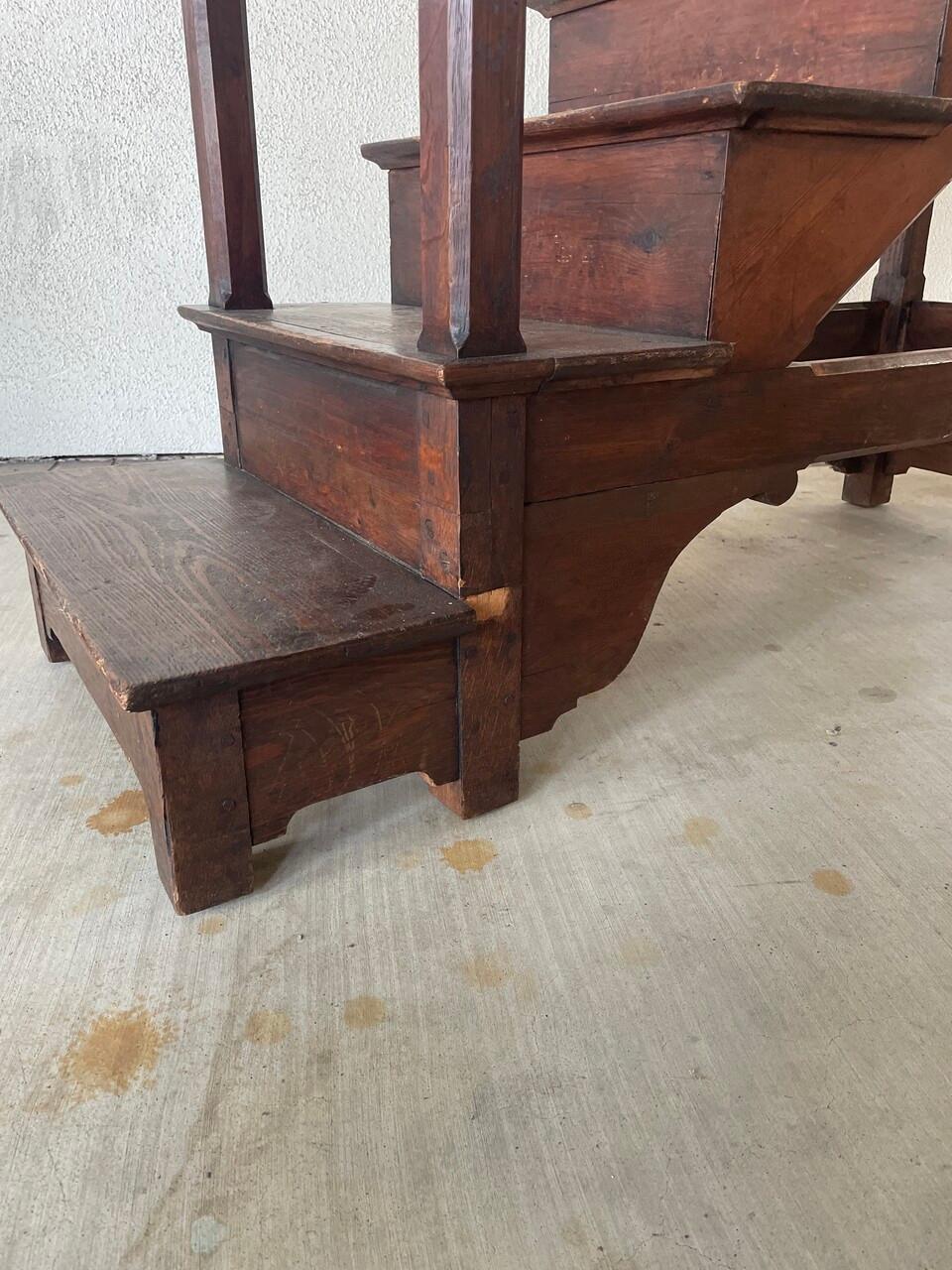 Gradini di biblioteca in Oak del XIX secolo in stile georgiano in vendita 5